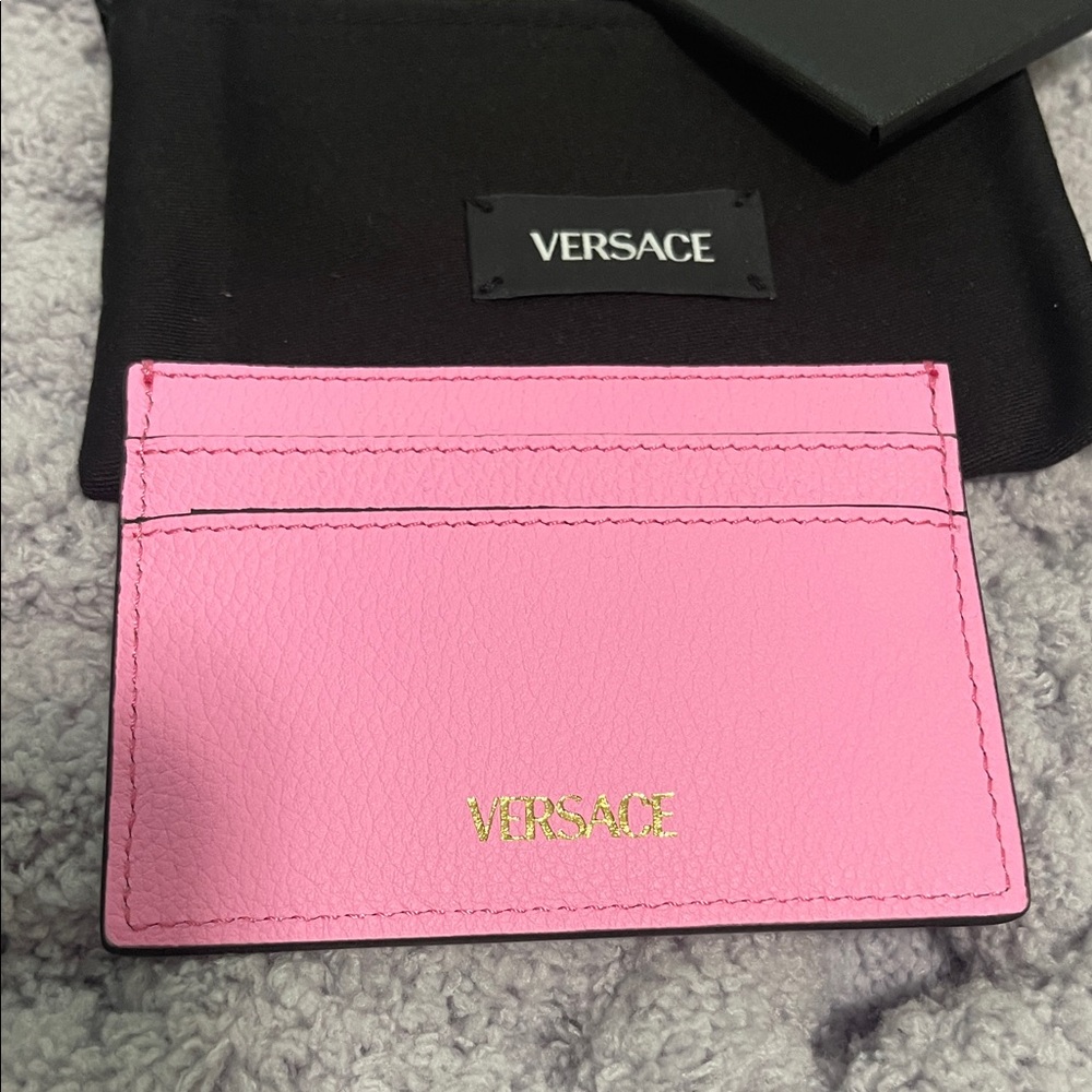 Versace Pink Leather Card Holder - Picture 4 of 5